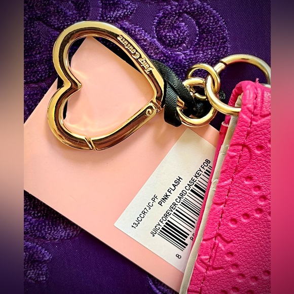 Juicy Couture Pink Leather Crystal Logo Wallet - Picture 3 of 5